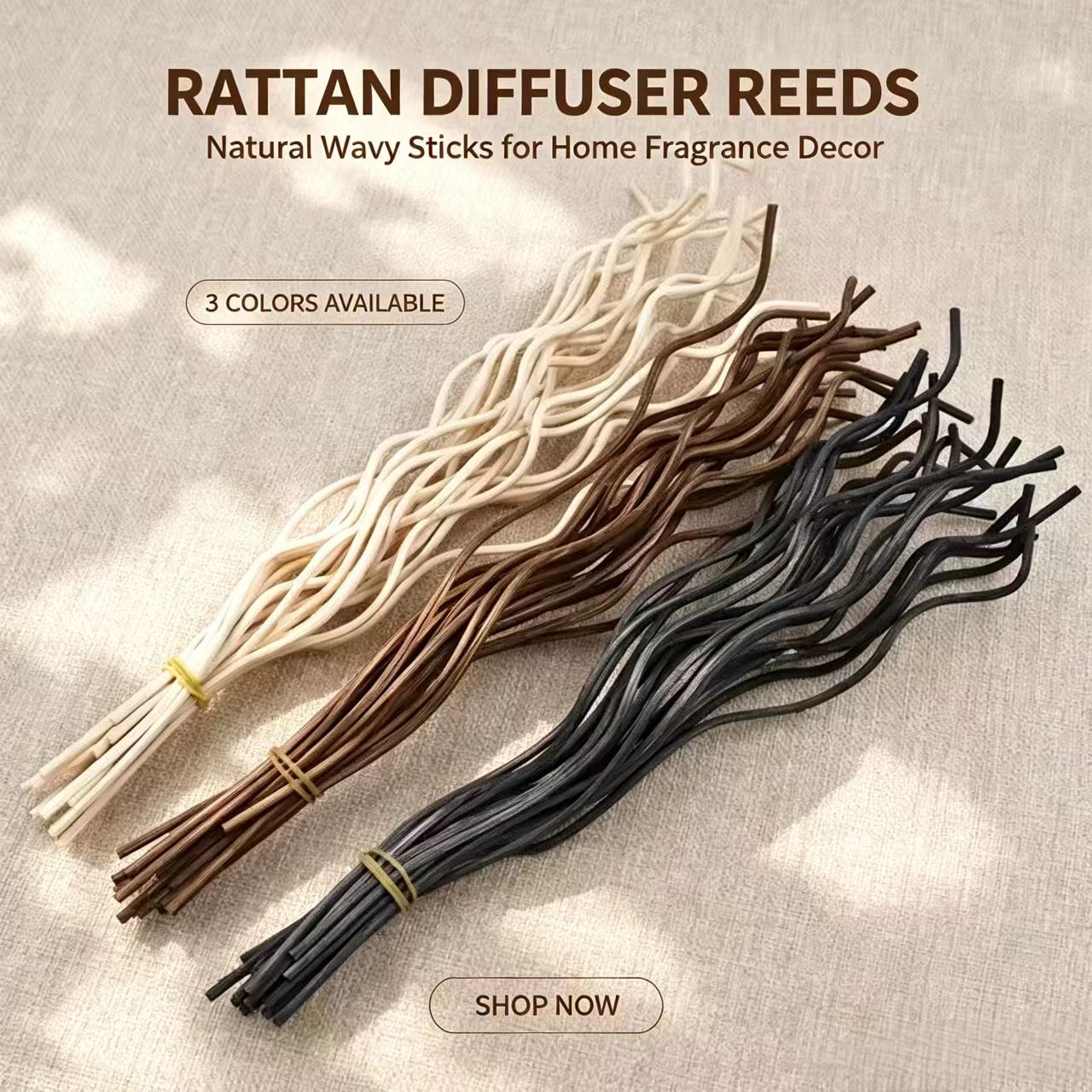 Reed Diffuser Set - 20 個の長い波状籐リードディフューザースティックフレグランスディフューザー交換用詰め替え芳香剤ホームフレグランスアクセサリー