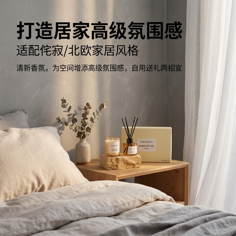 プレミアムリードディフューザーとキャンドルギフトセット、長持 - Home Fragrance Rituals のレビューと価格