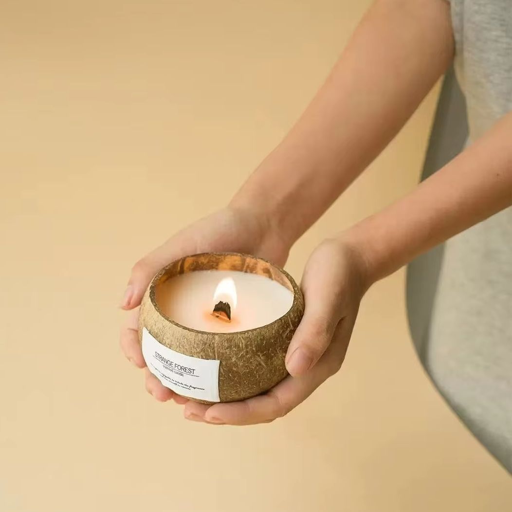 天然ココナッツシェル香りのキャンドル、アロマセラピー植物エッ - Home Fragrance Essence のレビューと価格
