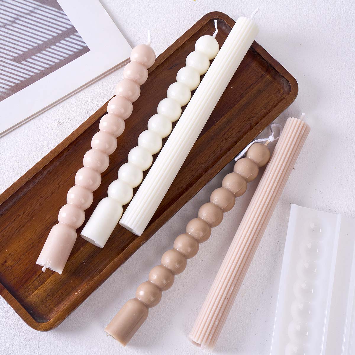 3Dロングストライプバブルビーズピラーキャンドルシリコンモー - Home Fragrance Rituals のレビューと価格