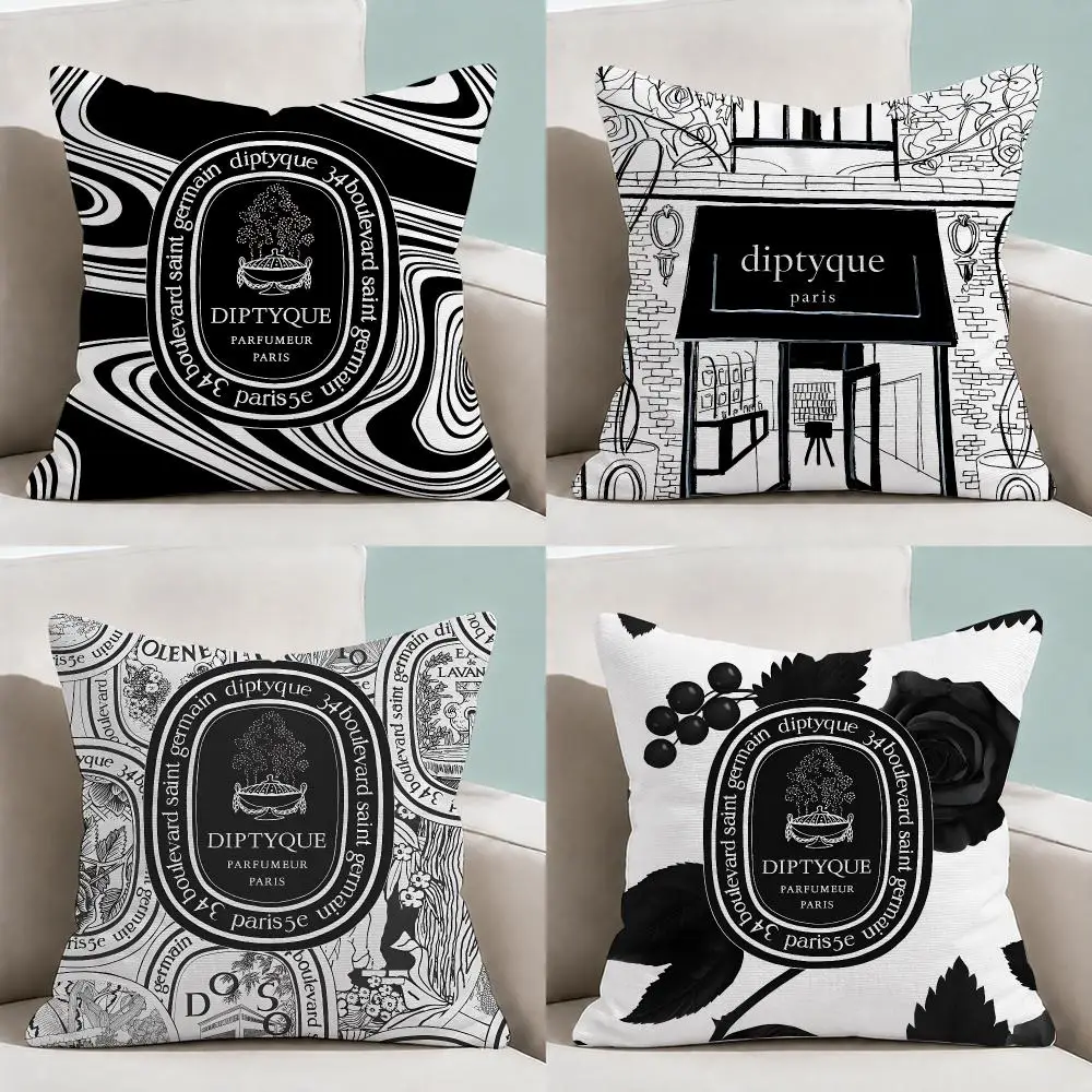 ディプティック香水柄クッションカバー、柔らかな短毛のプラッシ - Home Fragrance Diptyque のレビューと価格