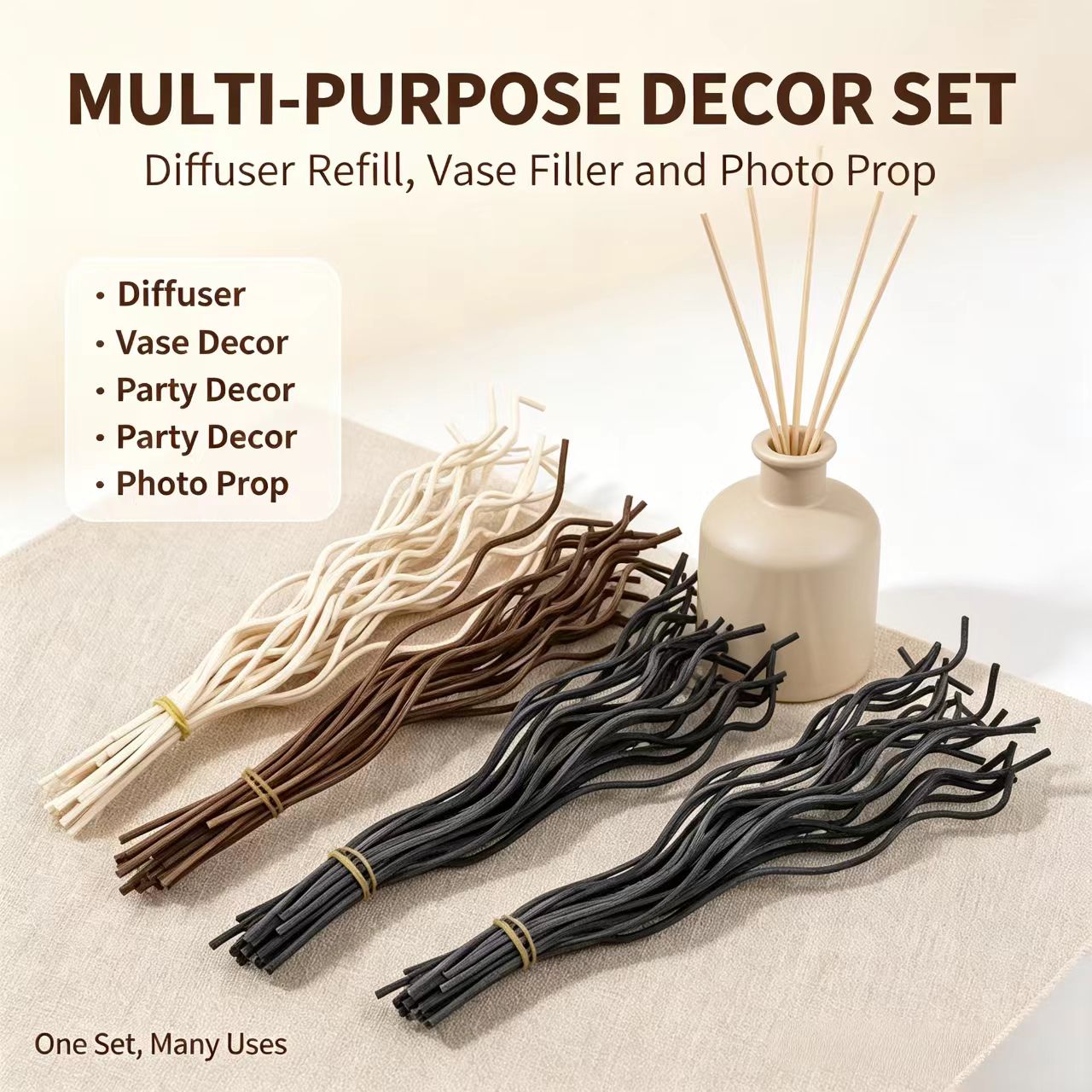 20 個の長い波状籐リードディフューザースティックフレグラン - Reed Diffuser Set のレビューと価格