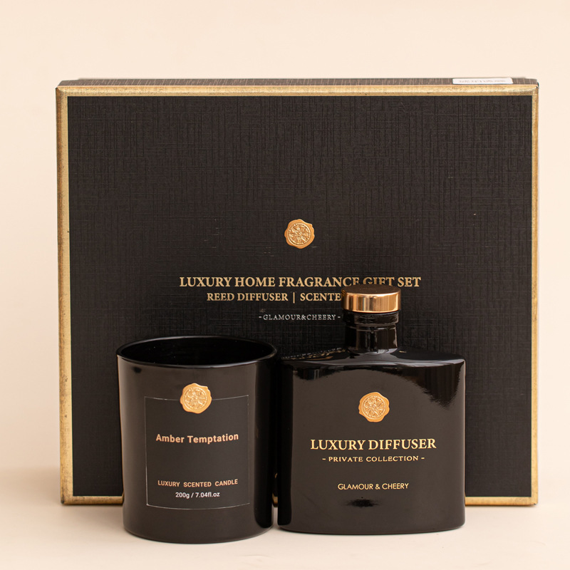 リードディフューザー＆香り付きキャンドルギフトセット、ガラス - Home Fragrance Wax Melts のレビューと価格