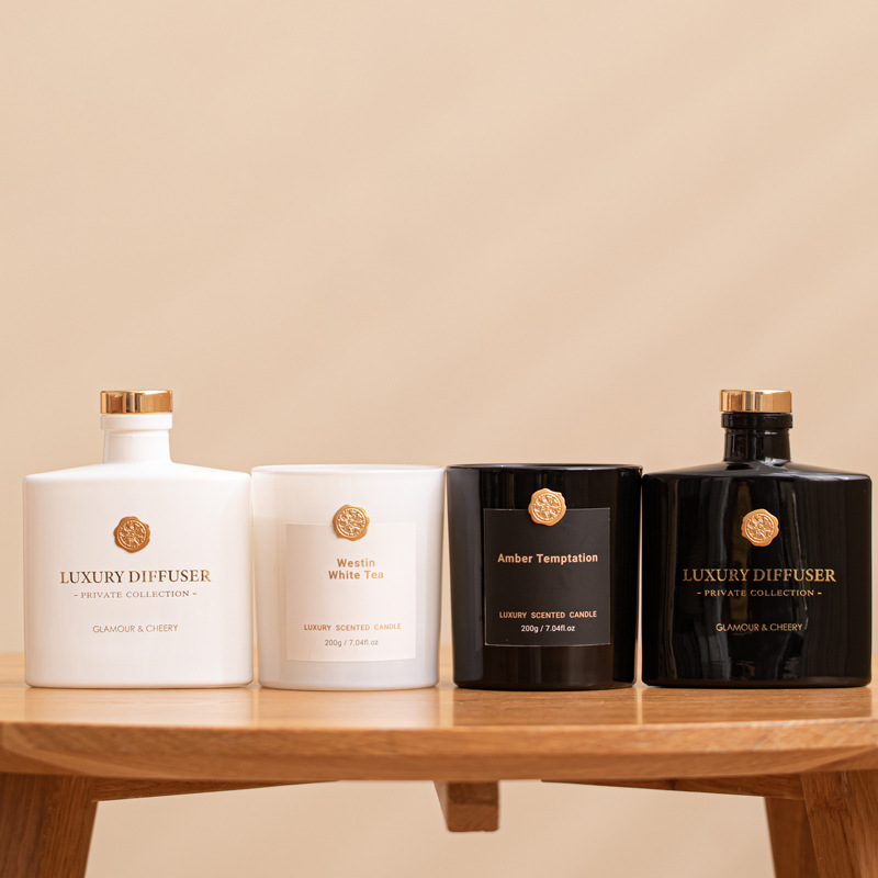 リードディフューザー＆香り付きキャンドルギフトセット、ガラス - Home Fragrance Wax Melts のレビューと価格